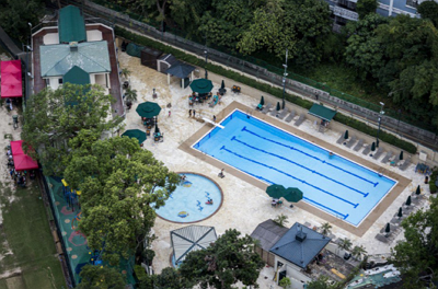 ▲ 오늘날에는 The Kowloon Cricket Club 과 수영장이 자리 잡고 있다.